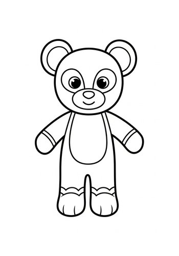 Cute Cartoon Bear Coloring Page For Kids