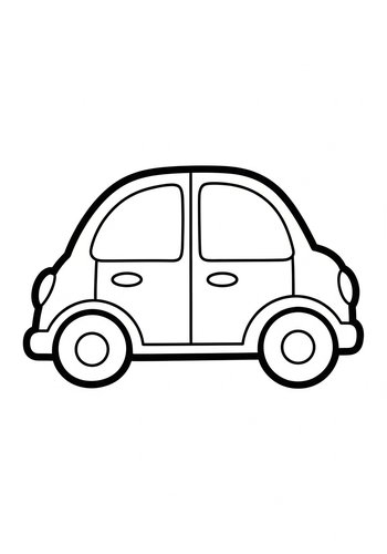Cute Cartoon Car Coloring Page