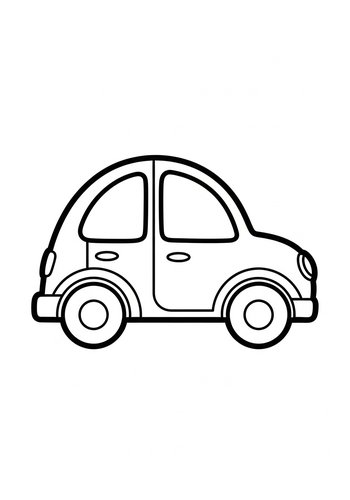 Cute Cartoon Car Coloring Page For Kids