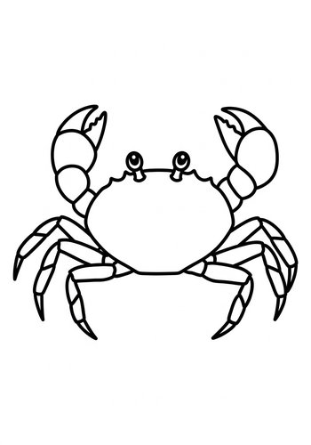 Cute Cartoon Crab Coloring Page