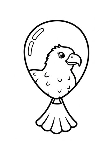 Cute Cartoon Eagle Coloring Page
