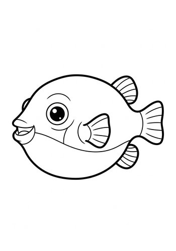 Cute Cartoon Fish Coloring Page