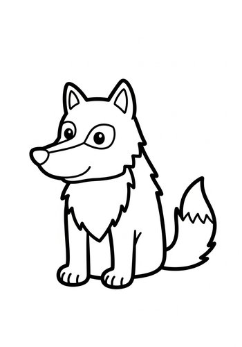 Cute Cartoon Fox Coloring Page