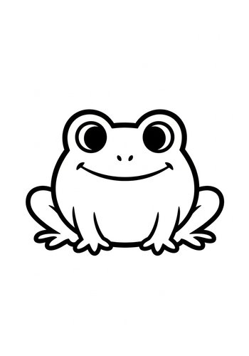 Cute Cartoon Frog Coloring Page For Kids