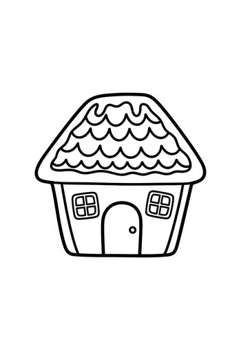 Cute Cartoon House Coloring Page