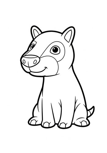 Cute Cartoon Hyrax Coloring Page For Kids