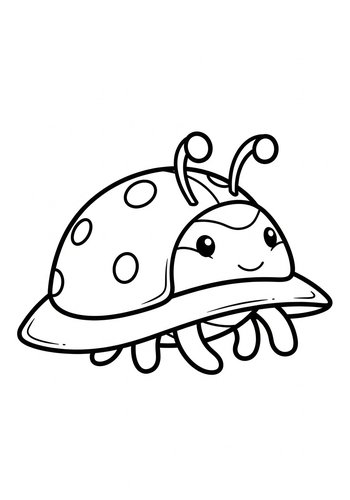 Cute Cartoon Ladybug Coloring Page For Kids