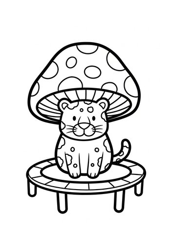 Cute Cartoon Leopard Coloring Page