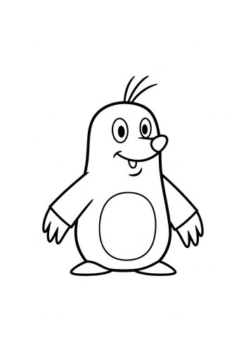 Cute Cartoon Mole Coloring Page For Kids