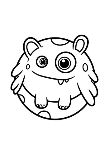 Cute Cartoon Monster Coloring Page