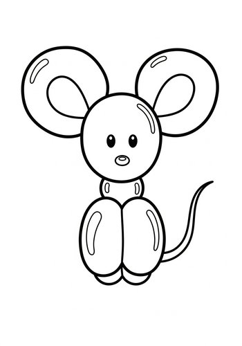 Cute Cartoon Mouse Coloring Page For Kids