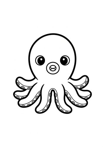 Cute Cartoon Octopus Coloring Page