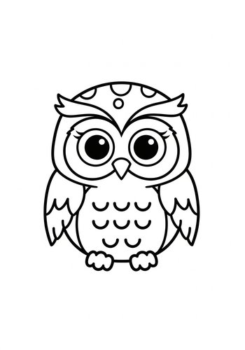 Cute Cartoon Owl Coloring Page