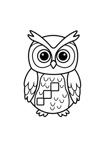 Cute Cartoon Owl Coloring Page