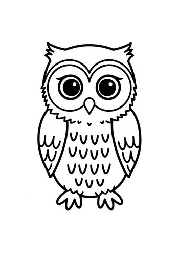 Cute Cartoon Owl Coloring Page