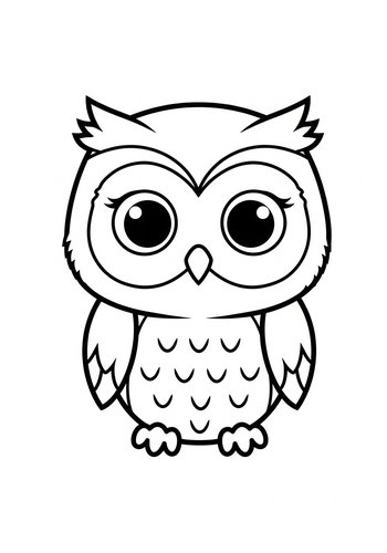 Coloring Page: Cute Cartoon Owl Coloring Page For Kids