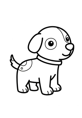 Cute Cartoon Puppy Coloring Page