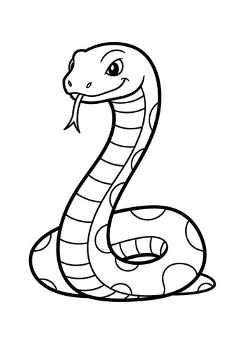 Cute Cartoon Snake Coloring Page