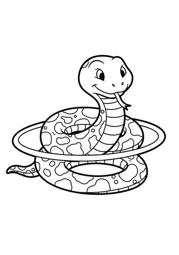 Cute Cartoon Snake Coloring Page