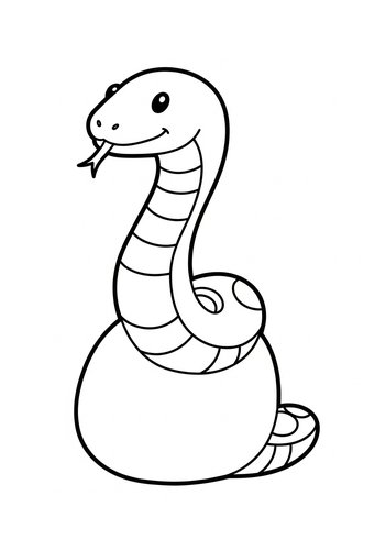 Cute Cartoon Snake Coloring Page