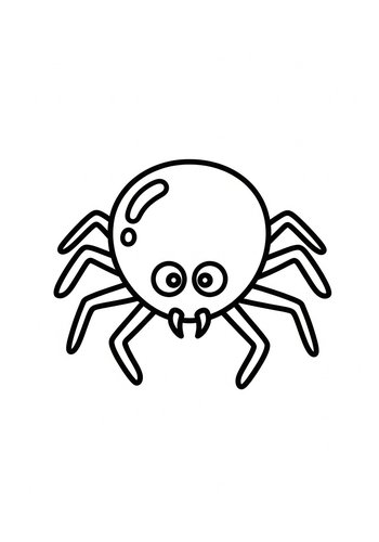 Cute Cartoon Spider Coloring Page