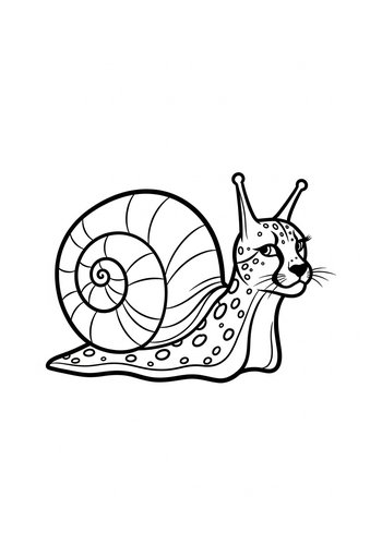 Cute Cat Snail Coloring Page