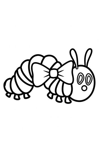 Cute Caterpillar Coloring Page For Kids