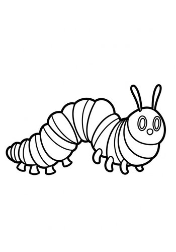 Cute Caterpillar Coloring Page For Kids