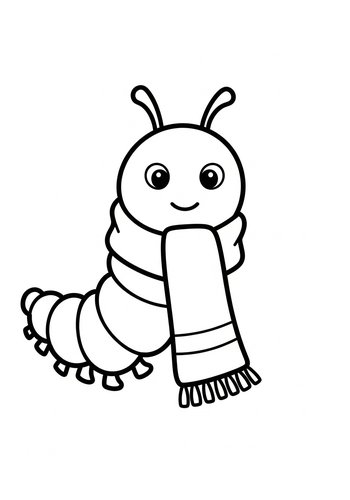 Cute Caterpillar Coloring Page For Kids