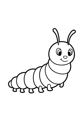 Cute Caterpillar Coloring Page For Kids