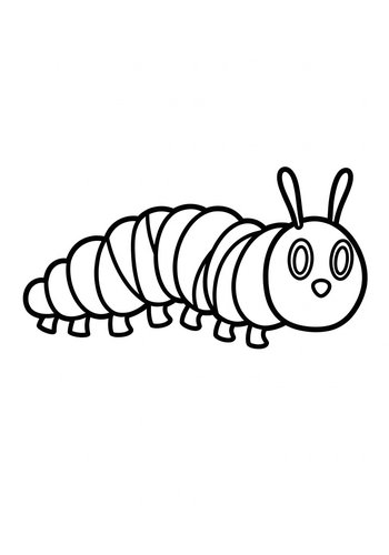 Cute Caterpillar Coloring Page For Kids