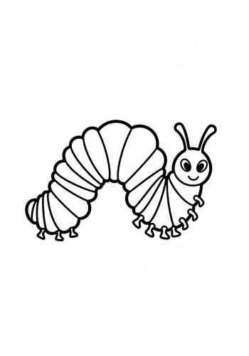 Cute Caterpillar Coloring Page For Kids