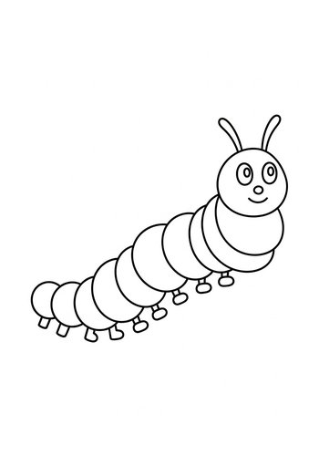 Cute Caterpillar Coloring Page For Kids