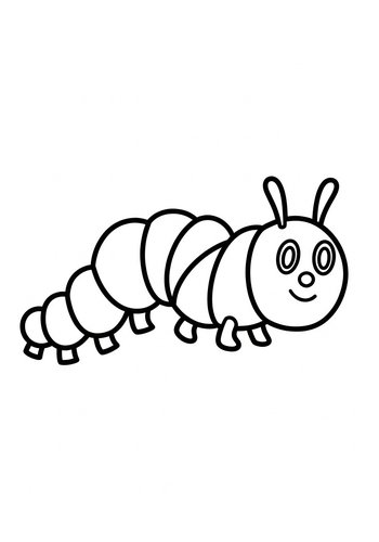 Cute Caterpillar Coloring Page For Kids