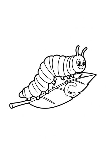 Cute Caterpillar Coloring Page For Kids