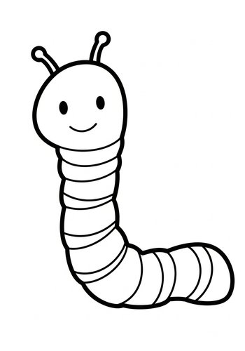 Cute Caterpillar Coloring Page For Kids