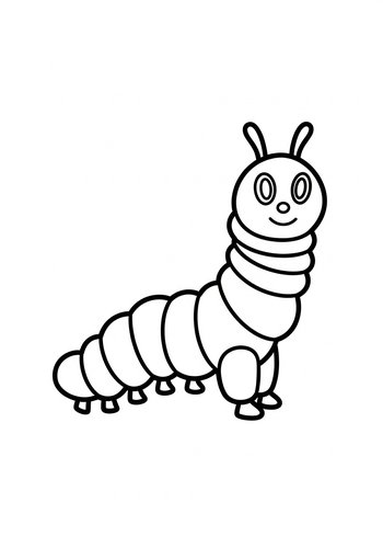 Cute Caterpillar Coloring Page For Kids