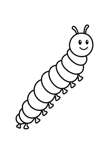 Cute Caterpillar Coloring Page For Kids