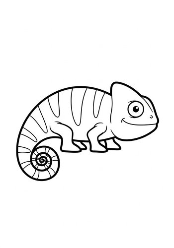 Cute Chameleon Coloring Page