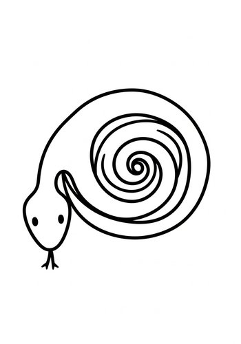 Cute Coiled Snake Coloring Page