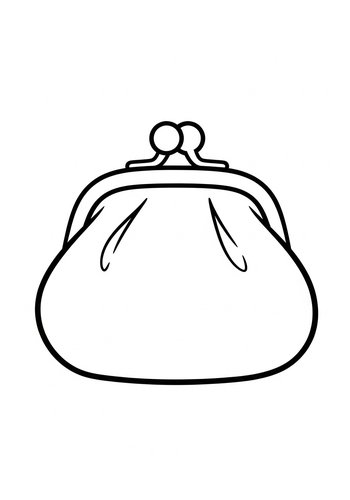 Cute Coin Purse Coloring Page