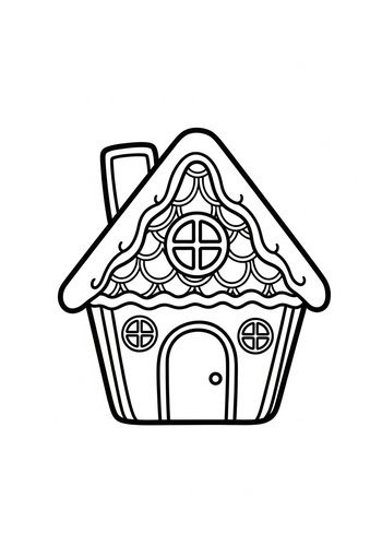 Cute Cottage Coloring Page For Kids