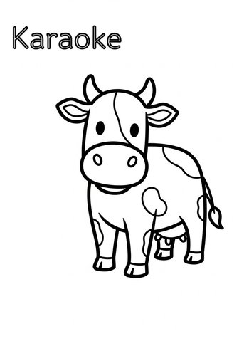 Cute Cow Coloring Page For Kids