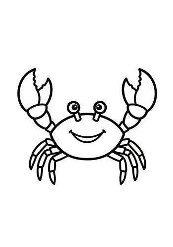 Cute Crab Coloring Page For Kids