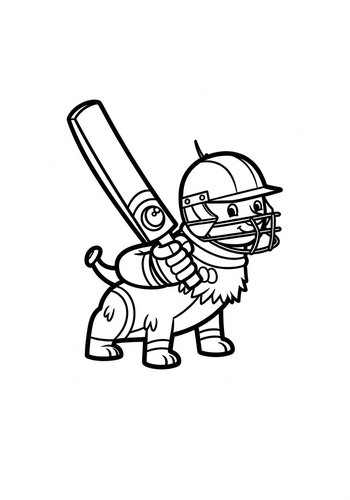 Cute Cricket Dog Coloring Page