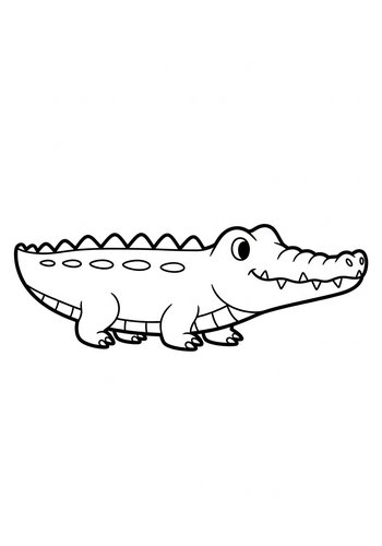 Cute Crocodile Coloring Page For Kids