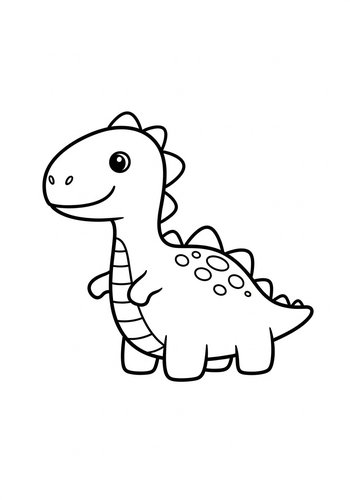 Cute Dinosaur Coloring Page