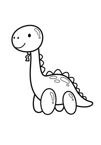 Cute Dinosaur Coloring Page