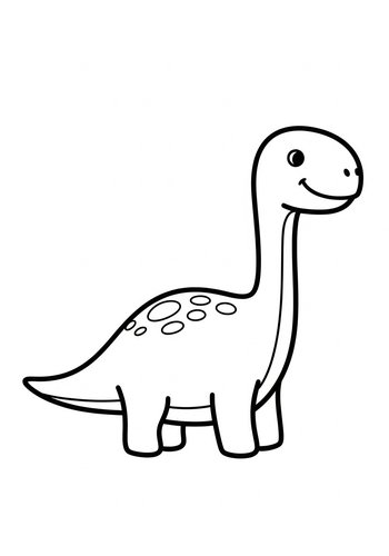 Cute Dinosaur Coloring Page For Kids