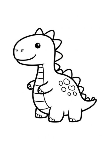 Cute Dinosaur Coloring Page For Kids